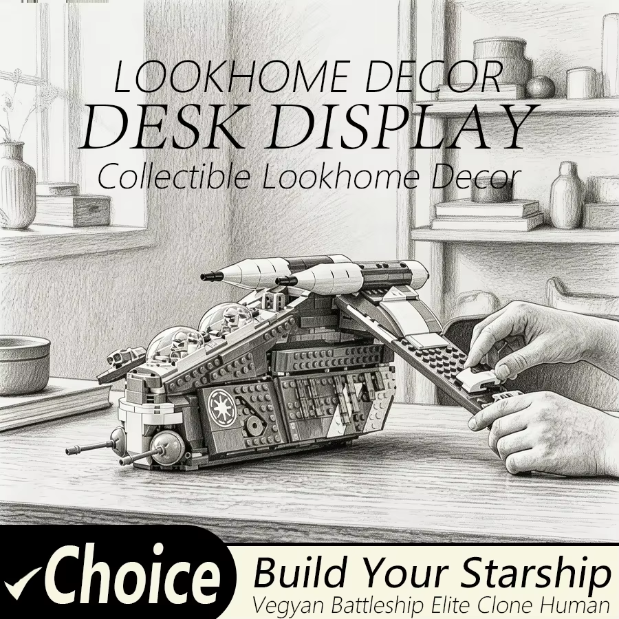 Interior Design Open Space - 2026 New Spacecraft Building Set 1083pcs