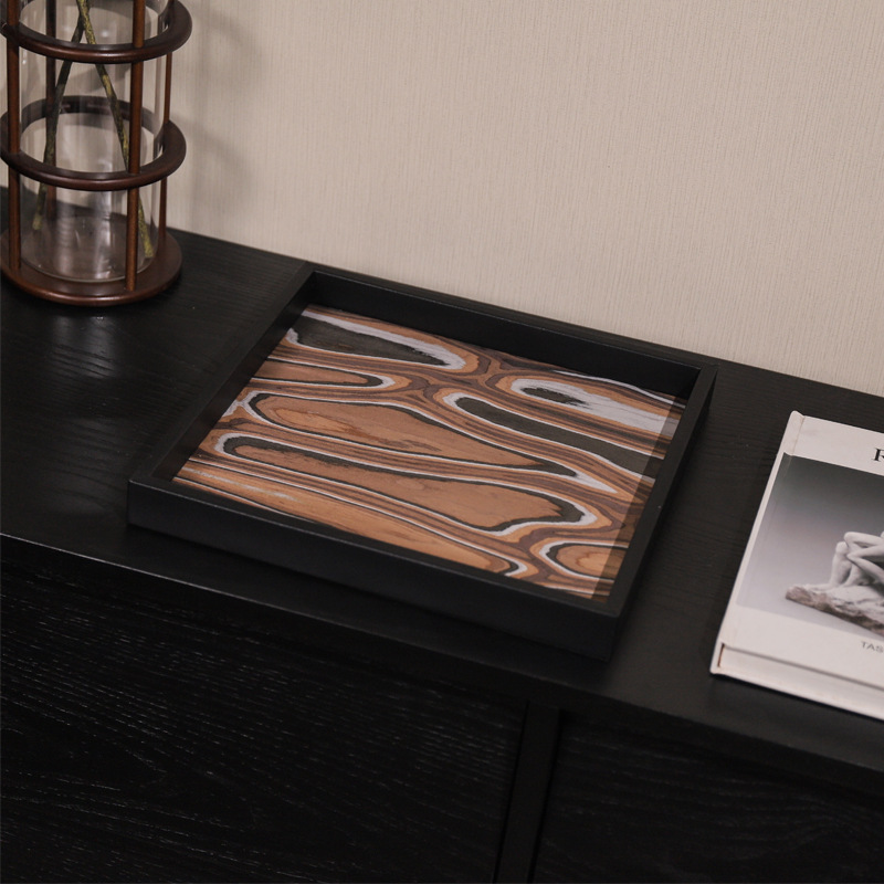 Wabi-sabi wind tray black leat - Interior Design Exhibition recension och pris