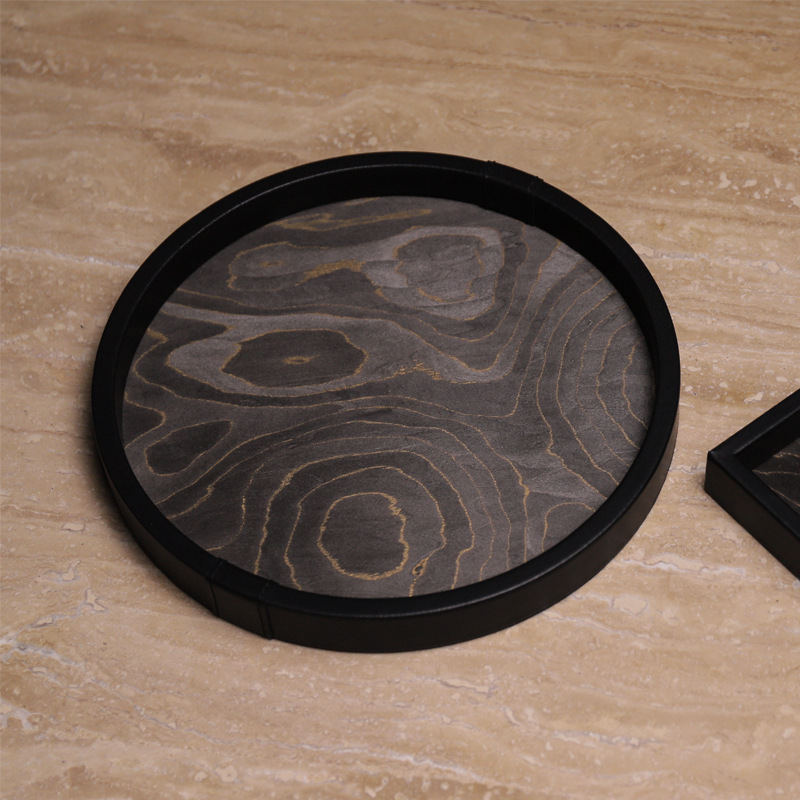Wabi-sabi wind tray black leat - Interior Design Exhibition recension och pris