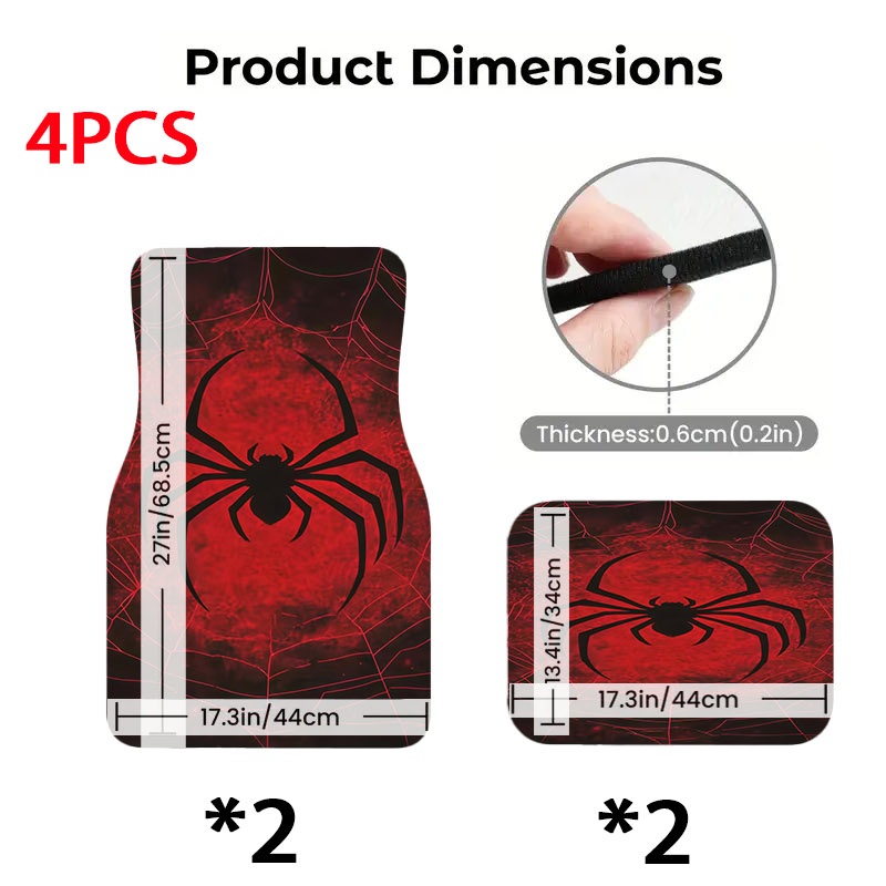 5pcs Car Floor Mats, Black Spi - Interior Design Web recension och pris