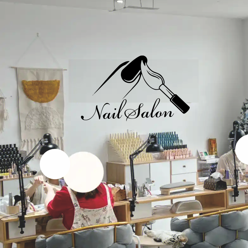 Nail Salon Shop Wall Decal Man - Interior Design With Wallpaper recension och pris